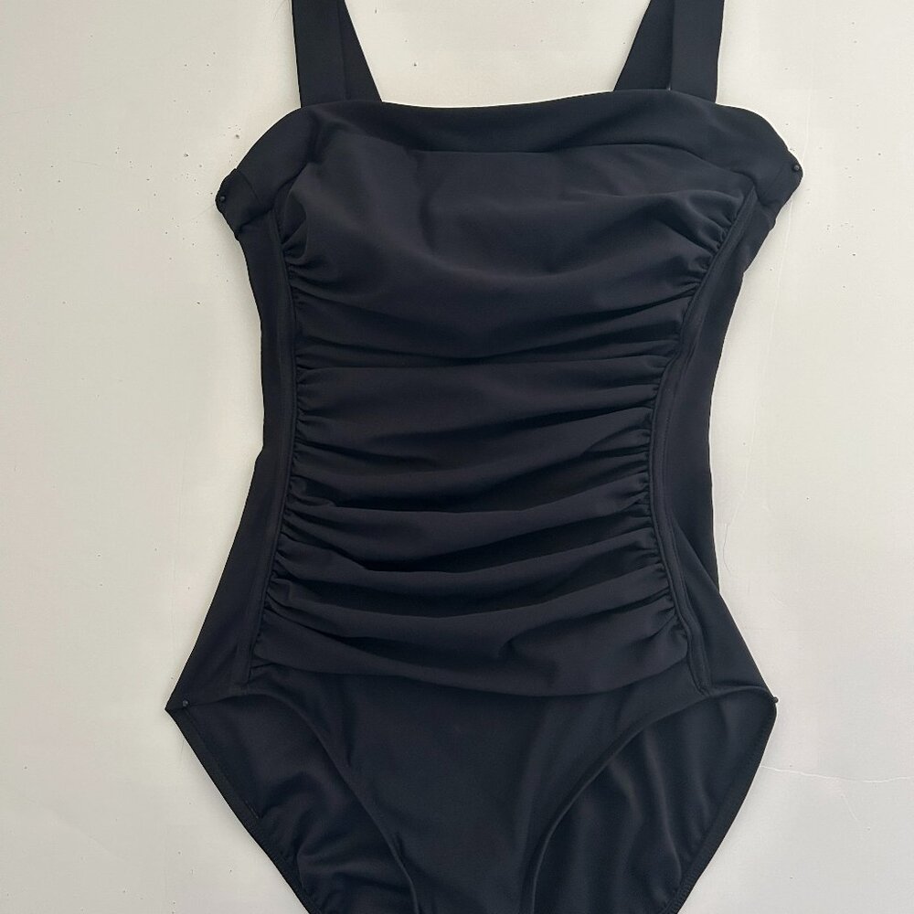 LADIES BLACK 1- PIECE SWIM SUIT SIZE 12